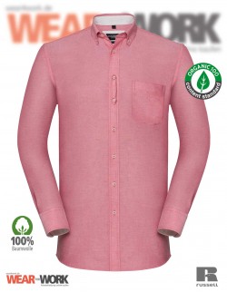 Russell Organic Oxford Hemd rot Russell Organic Oxford Hemd rot