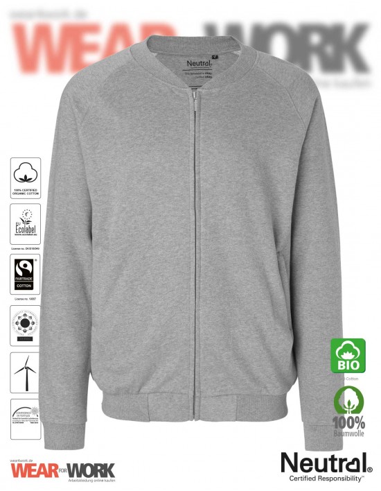 Sweatjacke Organic grau