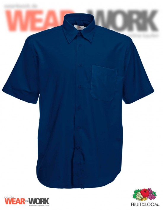 Hemd Oxford marine kurzarm OX-2