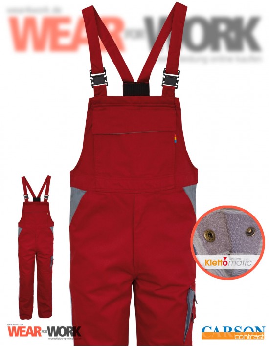 Latzhose rot/grau CC726 bei wear4work.de