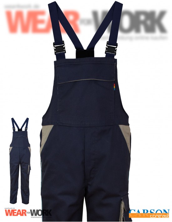 Latzhose deep navy/grau CC726 bei wear4work.de