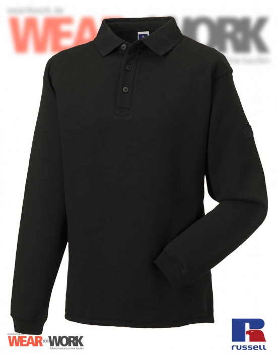 Polo Sweat schwarz R-012M